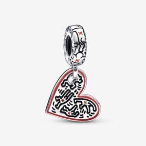 Pandora Keith Haringa x Pandora Line Art People Heart Dangle Charm